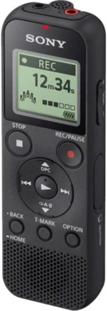 Sony ICD-PX370 Digitaler Mono Voice Recorder mit integriertem USB (Diktiergerät, MP3 Aufnahme, 57 Stunden Aufnahmezeit, 4GB Speicher, Optimized Voice Rec reduziert Umgebungsgeräusche) schwarz