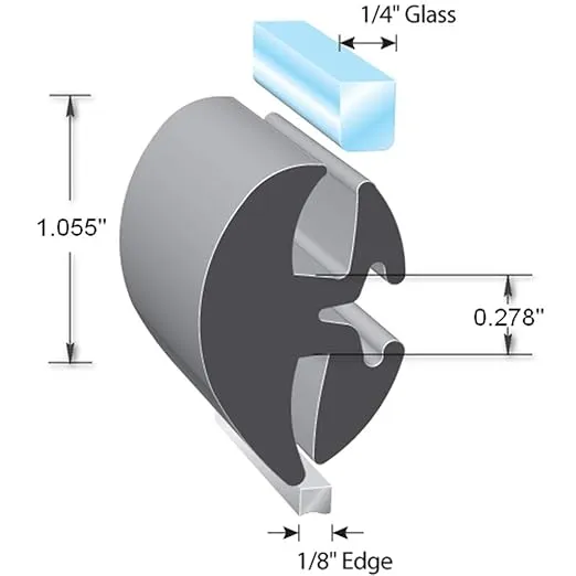 TRIM-LOK - LK1179-25 Trim-Lok EPDM Dense Rubber Window Locking Gasket – Fits 1 4” Glass and 1 8” Panel Edge, 25’ Length – Two-Piece Locking System (Inline), Weather Stripping Seal for Windows