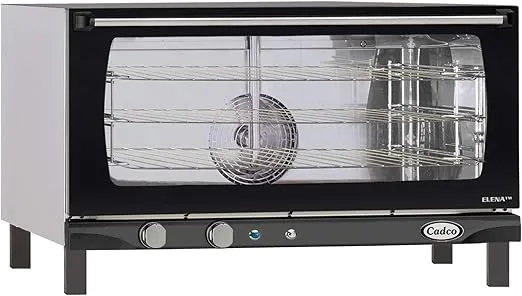 Cadco XAF-183 31-1/2" Full-Size Heavy Duty Countertop Convection Oven w/Humidity Control for Restaurant Hotel Food Truck Concession Kiosk, 3 Shelves, Stainless Steel, 208/240V, NSF