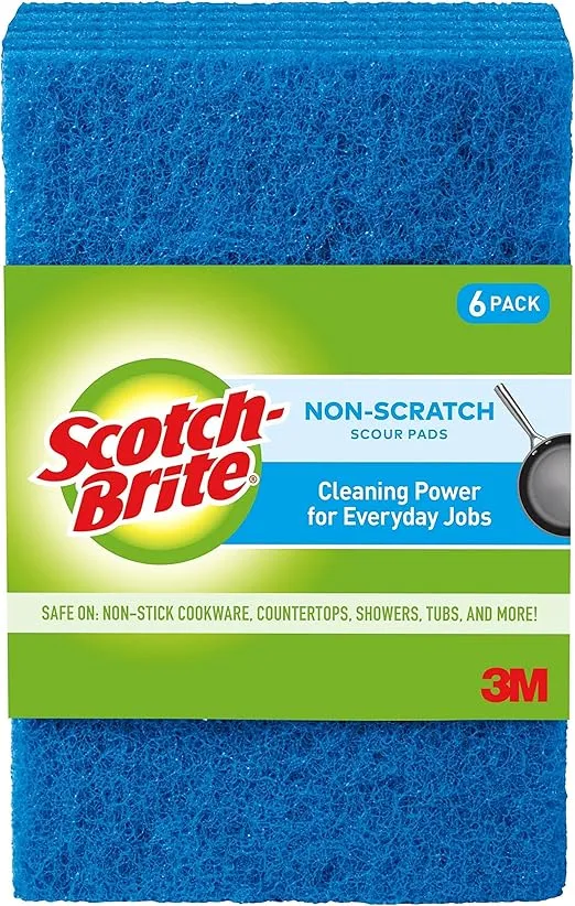 Scotch-Brite Non-Scratch Scour Pads, Scouring Pads for Kitchen and Dish Cleaning, 30 Pads