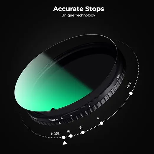 K&F Concept 72mm Variable ND Filter ND2-ND32 Camera Lens Filter (1-5 Stops) No X Cross HD Neutral Density Filter with 28 Multi-Layer Coatings Waterproof (Nano-X Series)