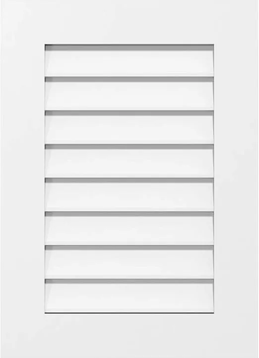 Ekena Millwork GVPVE14X1801SN Vertical Surface Mount PVC Gable Vent, 14"W x 18"H, Factory Primed White