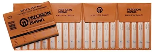 Precision Brand - 9740 Steel Thickness Feeler Gage Poc-Kit Assortment, 1/2" Width, 5" Length, 20 Blades