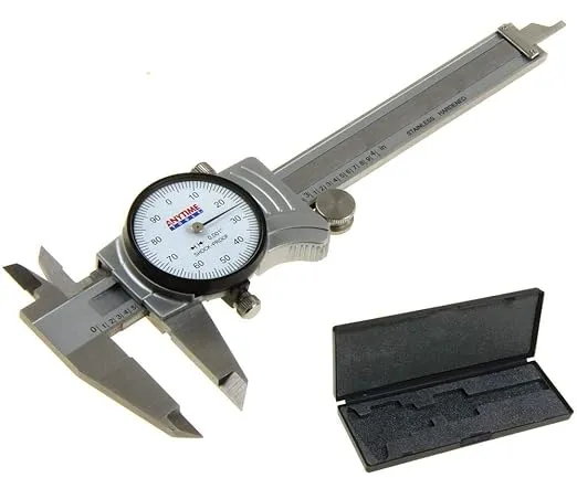 Premium Dial Caliper 4"/0.001" Precision Double Shock Proof Solid Hardened Stainless Steel