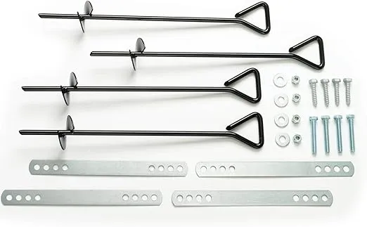 Swing-N-Slide WS 4521 Anchor-It Metal Ground Anchors for Swing Set- Set of Four, Black