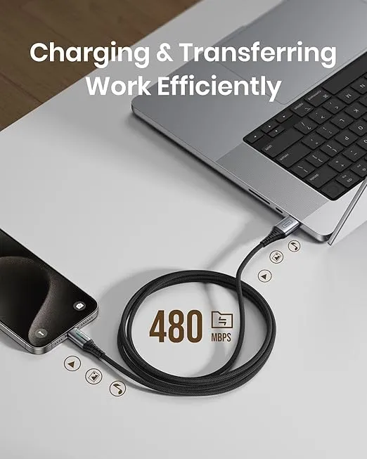 USB C Cable, INIU [5 Pack 3.1A] QC Fast Charging USB Type C Cable, Nylon(1.6+3.3+3.3+6.6+6.6ft) Phone Charger USB A to USB C Cable for Samsung Galaxy S21 S20 S10 Plus Note 10 LG Google Pixel iPhone 15
