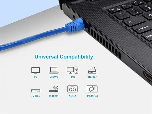 Monoprice Cat5e 2ft Blue Patch Cable UTP 24AWG 350MHz Pure Bare Copper Snagless RJ45 Fullboot Series Ethernet Cable