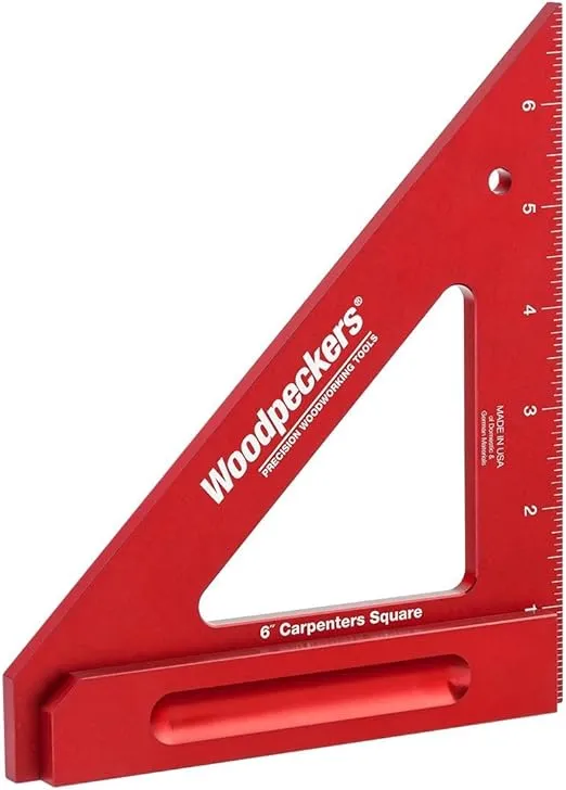 Woodpeckers Precision Carpenter Square, 6 Inch, American Made Aluminum Square for Both Construction & Fine Woodworking