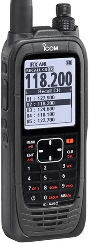 ICOM A25C Handheld Airband Radio - Communication Channels Only