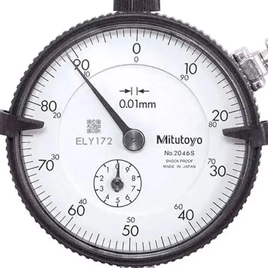 Mitutoyo 2046S, 0.01mm X 10mm Dial Indicator, 0-100, Lug Back, Series 2, 8mm Stem