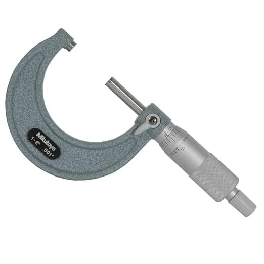Mitutoyo 103-178 Outside Micrometer, Baked-enamel Finish, Ratchet Stop, 1-2" Range, 0.001" Graduation, +/-0.0001" Accuracy