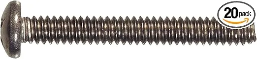 Hillman 45295 M4-0.70 x 8 Metric Stainless Steel Pan Head Phillips Machine Screw, 20-Pack