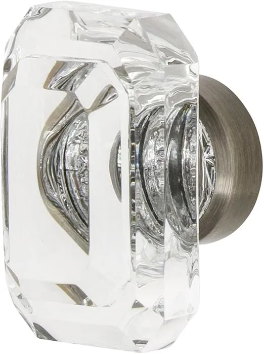 Nostalgic Warehouse 750026 Baguette Cut Clear Crystal Cabinet Knob, 1-9/16", Antique Pewter