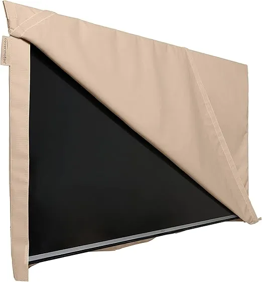 Covermates Flip Top Outdoor TV Cover – Various Sizes, Heavy-Duty Polyester, Weatherproof, Dustproof, Remote Pocket, OutdoorTV Covers, 55-59 Inch Screen Size, Ripstop Tan