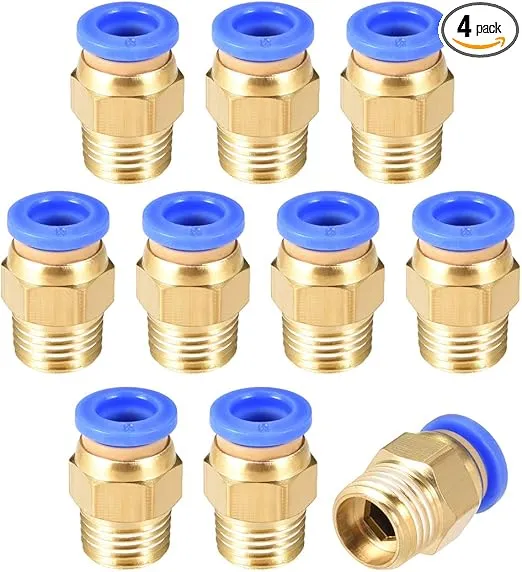 uxcell Straight Pneumatic Push to Quick Connect Fittings 1/4NPT Male x 8mm Tube OD 4pcs
