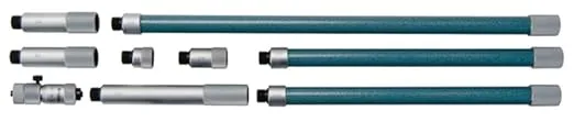 Mitutoyo 137-204 Tubular Vernier Inside Micrometer, Extension Rod Type, 50-1000mm Range, 0.01mm Graduation, +/-0.031mm Accuracy, 8 pcs Extension Rods