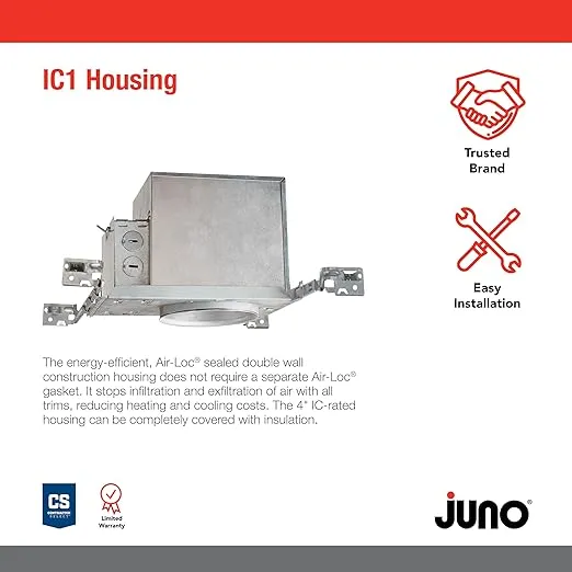 Juno Lighting IC1 Contractor Select 4-Inch IC Rated New Construction Recessed Light Housing