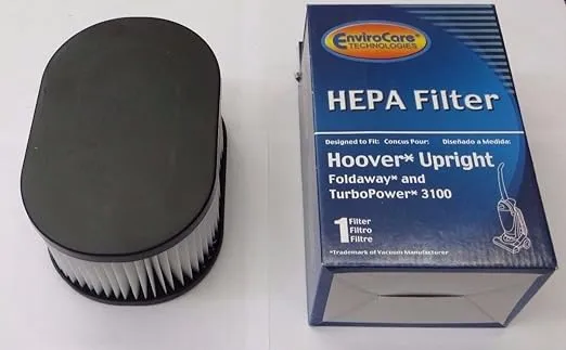 EnviroCare Replacement HEPA Filtration Vacuum Cleaner Filters Designed to Fit Hoover Fold Away Turbo Power 3100 HEPA Pleated Filter, Upright, Bageless, Widepath Vacuum Cleaners 1 Filter
