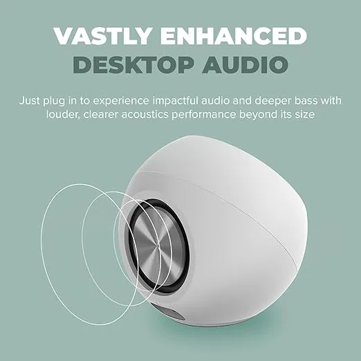 Creative Pebble Pro (Dark Green) Minimalist 2.0 USB-C Computer Speakers with Bluetooth 5.3 and Customizable RGB Lighting, Clear Dialog and BassFlex Tech, USB Audio, Headset Port, for PC and Mac