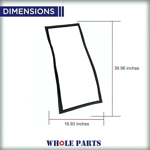 Whole Parts Refrigerator French Door Gasket (Black) Part # W11368721 - Replacement & Compatible With Some Amana, Jenn Air, Kenmore, Kitchen Aid, Maytag and Whirlpool Refrigerators