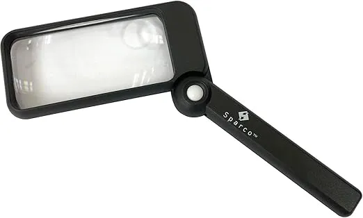 Sparco 01877 Rectangular Magnifier, 2X Main W/4X Bifocal, 2-Inch x4-Inch , Black