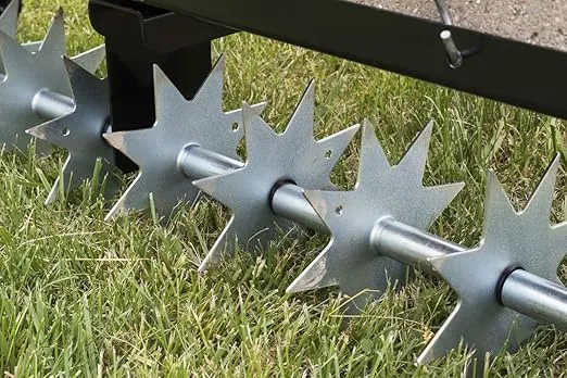 Agri-Fab 45-0544 40 inch Tow Behind Spike Aerator for Aerating Lawns; 10 Galvanized Steel Spike Disks, Universal Hitch, Black