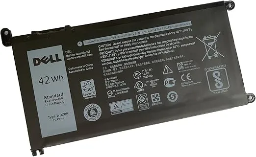 DELL WDX0R 11.4V 42Wh 3-Cell Battery For DELL Inspiron 5368 5378 5379 5565 5567 5568 5570 5580 5575 5578 5579 5584 5765 5767 5770 5775 7368 7375 7378 7460 7560 7569 7570 7573 7579 7580 Vostro 5468