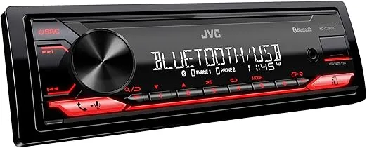 JVC KD-X280BT Bluetooth Car Stereo w/USB Port – AM/FM Radio, MP3 Player, High Contrast LCD, 50 Watts, Detachable Face Plate – Single DIN – 13-Band EQ