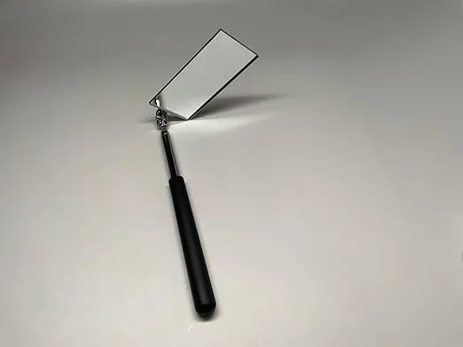 2"x3.5" Rectangular Telescoping Inspection Mirror Extends 7" to 19"