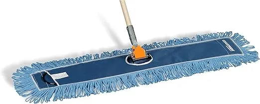 CW56760 Looped-End Dust Mop Head, Cotton, 36-Inch x 5-Inch, Blue