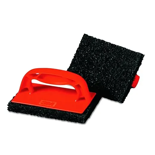 3M Scotch-Brite PROFESSIONAL 9537 Scotchbrick Griddle Scrubber, 4w x 6d x 3h, Red/Brown, Pack of 4 (Case of 3 Packs)