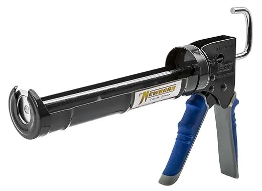 Newborn Pro Super Ratchet Rod Caulk Gun with Gator Trigger Comfort Grip, 1/10 Gallon Cartridge, 6:1 Thrust Ratio, Standard, Model:910-GTR