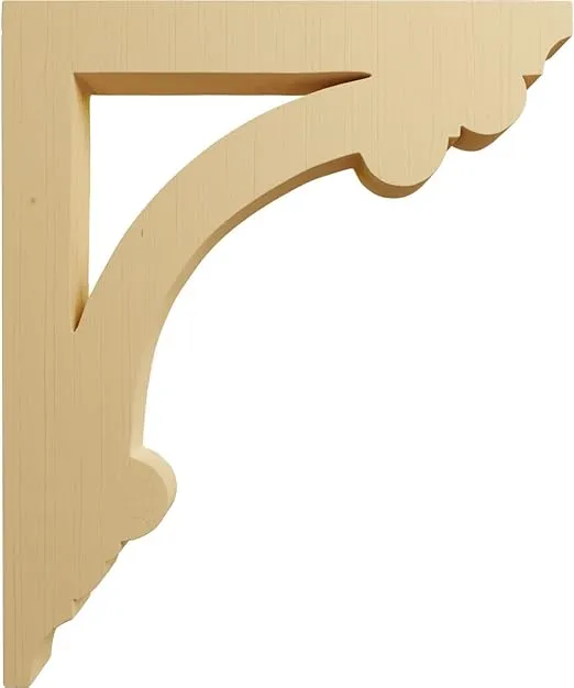 Ekena Millwork CORW02X10X12ELAL Large Ellis Wood Corbels, 1 1/2"W x 10"D x 12"H, Alder