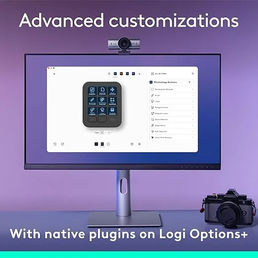 Logitech MX Creative Console - 9 Customizable LCD Keys, Control Dial for Graphic Design, Video Editing, Control Adobe, Zoom, Spotify and More - Graphite, with 3-Month Adobe Creative Cloud Membership