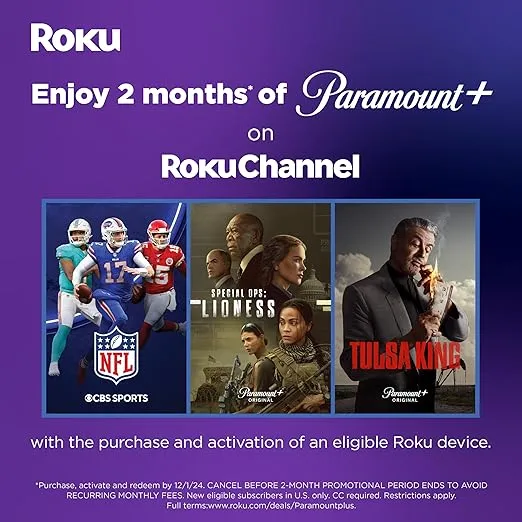 Roku Ultra 2024 - Ultimate Streaming Player - 4K Streaming Device for TV with HDR10+, Dolby Vision & Atmos - Bluetooth & Wi-Fi 6- Rechargeable Voice Remote Pro with Backlit Buttons - Free & Live TV