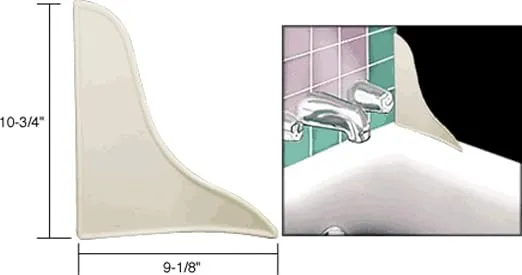 Prime-Line M 6086 Bath Tub Splash Guard, 9 in. x 10-3/4 in., Plastic, White