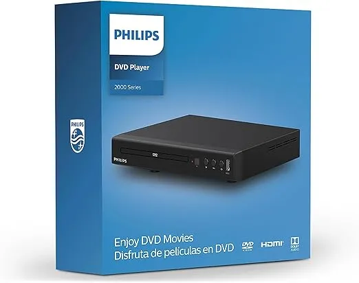 Philips EP200 Multi Zone Region Free DVD Player - 1080P HDMI - PAL/NTSC Conversion - USB 2.0 - A/V Output & Remote Control