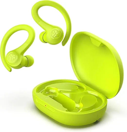 JLab Go Sport+ Wireless Workout Earbuds Featuring C3 Clear Calling, Secure Earhook Sport Design, 32+ Hour Bluetooth Playtime, and 3 EQ Sound Settings (Yellow)