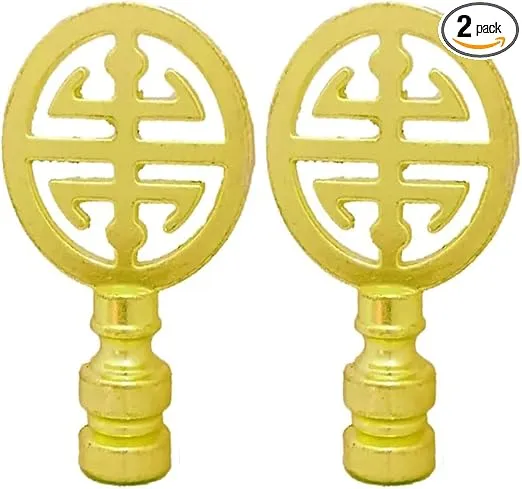 2Pcs Finial for Lamp Shade Oriental Lamp Finial Asian Lamp Finial Happiness Symbol Lamp Cap Knob Lamp Knob Top Asian Lamp Decoration(Gold)