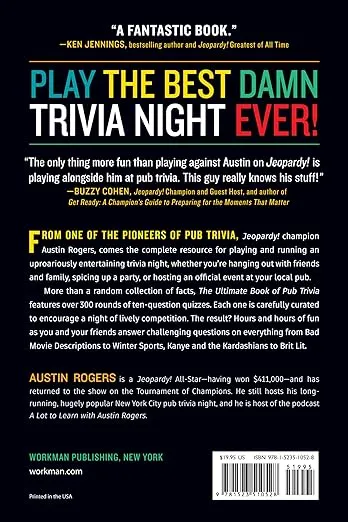 The Ultimate Book of Pub Trivia by the Smartest Guy in the Bar: Over 300 Rounds and More Than 3,000 Questions