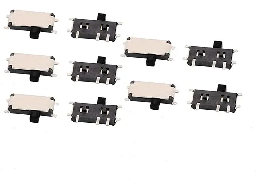 uxcell 10pcs 2 Position 7P 1P2T SMT Surface Mounted Devices Self Locking Mini Power Slide Switch 7x2x1mm