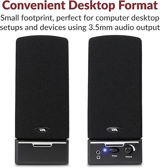 Cyber Acoustics CA-2014 Computer Speakers, Full Stereo Sound, Convenient Controls, Easy Setup