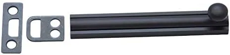 QCAA Solid Brass Surface Bolt 4", US10B ORB Oil Rubbed Bronze, Made in Taiwan, 1 Pack