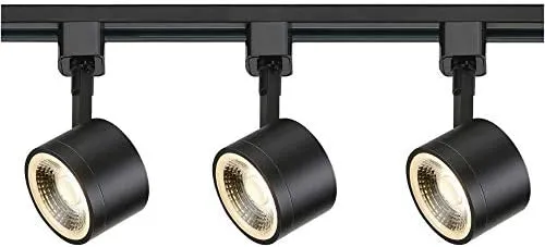 Satco 36W 3 LED Round Track Light-3 Inches Wide by 2.88 Inches High-Black Finish, 3000K