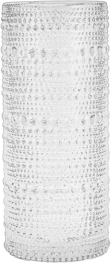 Fortessa Jupiter Beaded Hobnail Glass, 11 Ounce Collins/High Ball (Set of 6), Clear
