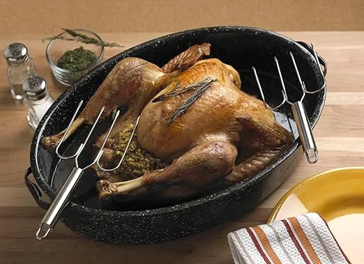 Fox Run Lifters Turkey and Poultry Roasting Forks, 1.25 x 4 x 9.5 inches, Metallic