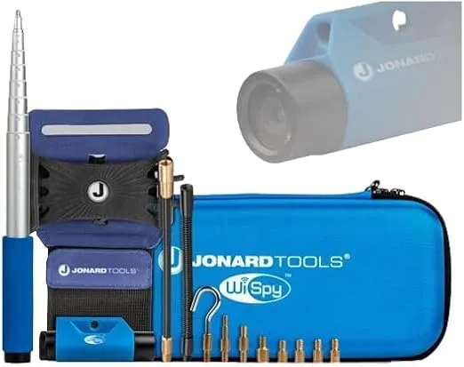 Jonard Tools Wispy CF-200 Multipurpose Wireless Inspection Camera - WiFi Borescope & Cable Pulling Tool with Telescoping Pole, Wrist Band & Rod Adapters