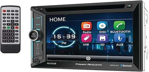 Power Acoustik PD-623B 2-DIN Source Unit With Bluetooth/6.2" LCD,BLACK