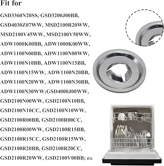 2 Sets WD8X181 WR2X7054 Dishwasher Drain Pump Valve Shaft Seal and Push-on Nut, Dishwasher Seal Replacement Kit