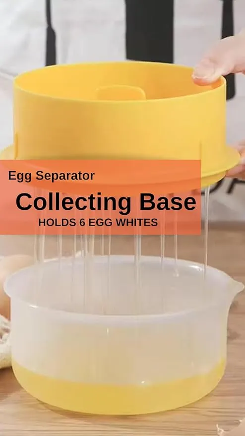 Egg White Separator - Holds 6 Eggs - Best Egg Yolk Separator - Separate Egg White from Yolk